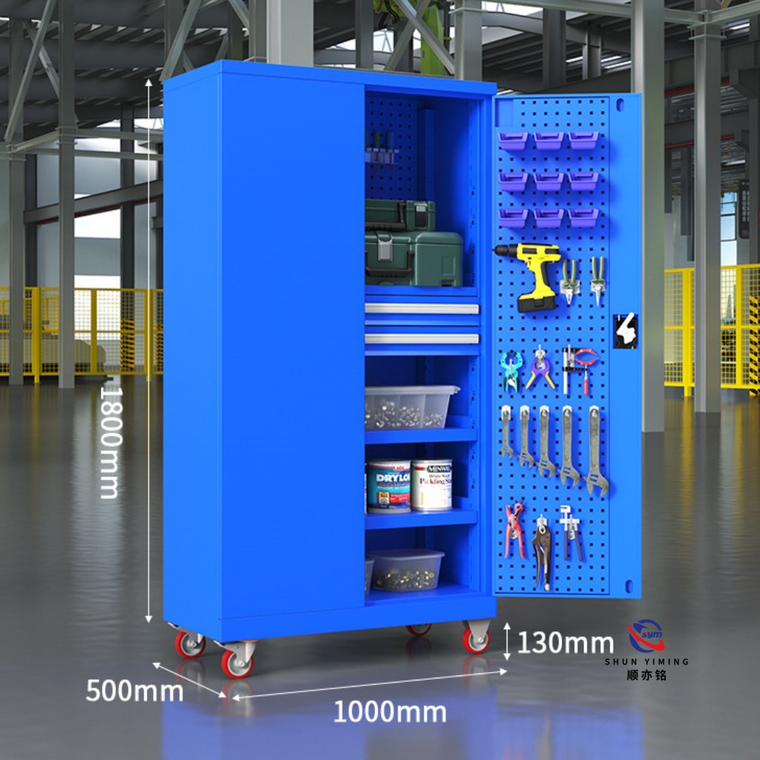 Electrostatic Powder Coated Metal Tool Cabinet, Anti-rust Steel Garage Storage Organizer with  Smooth Drawers