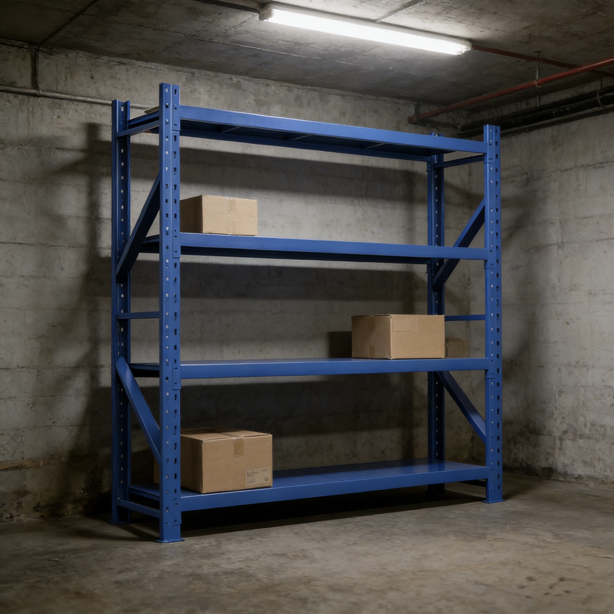 Heavy-Duty 4 Layer Corrosion-Protected Steel Storage Racks 2000x1000x2000mm Workshop Metal Shelves 100kg Load Capacity 1.5mm