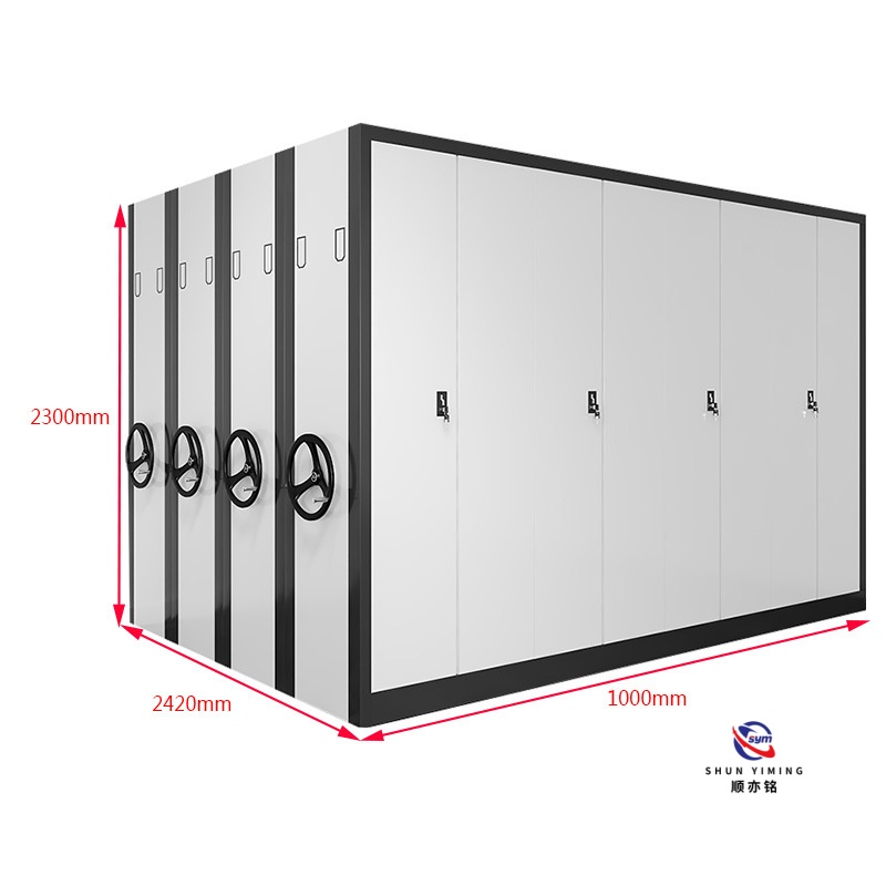 Intelligent Steel Mobile Filing System, Electric High Density Compact Shelving with LED Lighting & Anti-collision