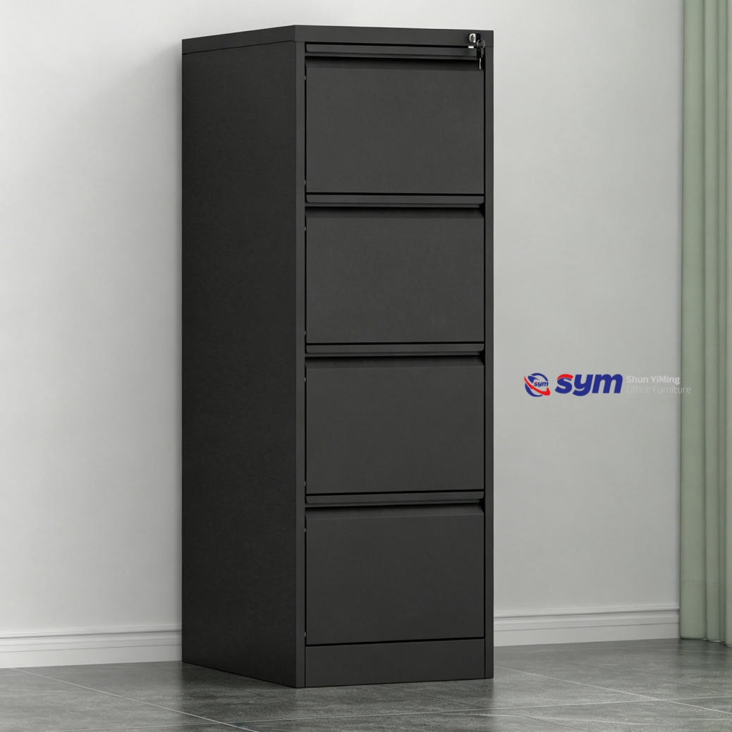 Extra Deep Vertical Steel File Cabinet, Large Capacity Metal Document Archive Cupboard for Accounting Department