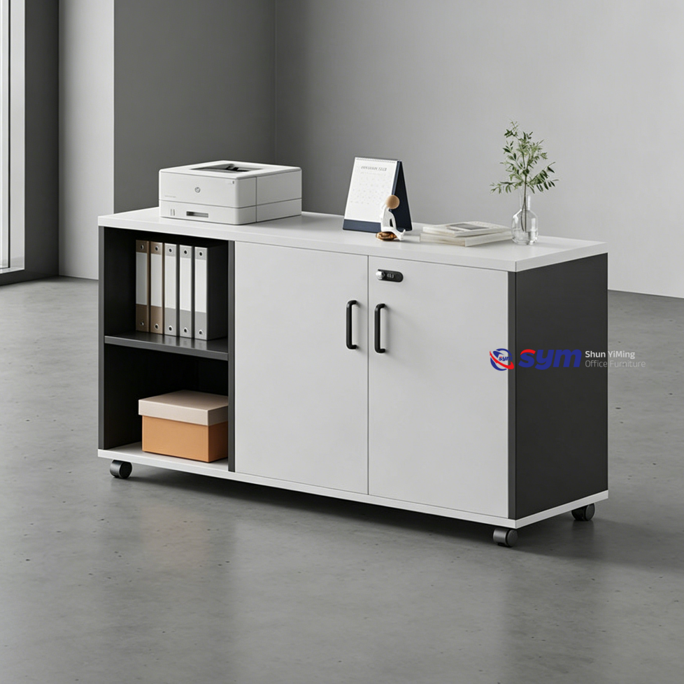 Modern 3 Drawer Steel Mobile Pedestal Cabinet, Metal Under Desk File Organizer with Smooth Ball Bearing Slides Rail