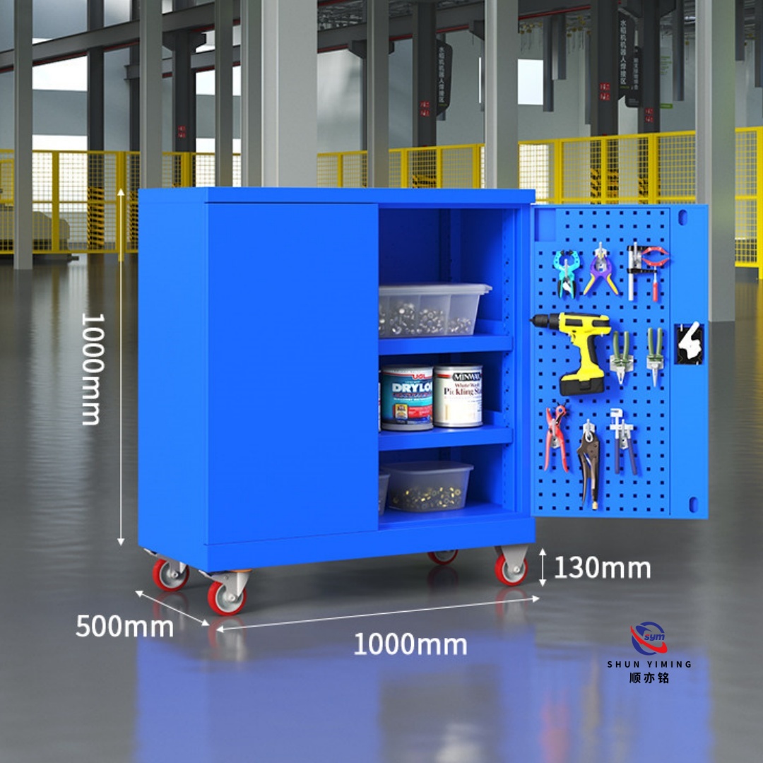 Fully Assembled 3 Drawer Metal Tool Cabinet, Heavy Duty Steel Garage Storage Cabinet with High Capacity Shelves