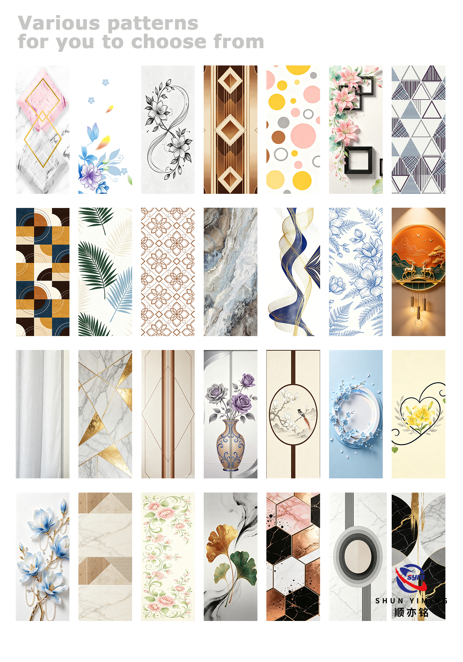 Beautiful Floral Printed Steel Wardrobe, High Quality 3D Graphic Metal Clothes Storage Cabinet for Home Bedroom Use