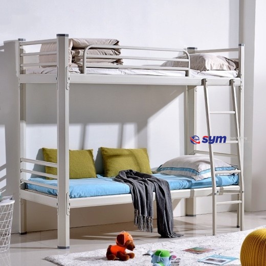 Tall Profile Metal Bed Frame with Headboard, Space Saving Steel Platform Bed Base for Shared Apartment Rentals