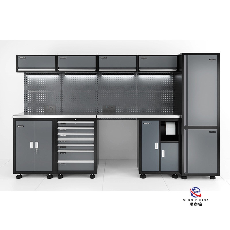 Versatile Combined Tool Station, Multi-functional Steel Workbench with Integrated Dust Collection System