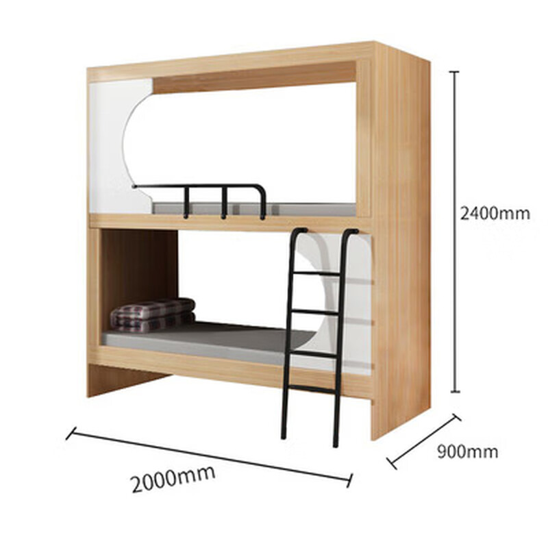 Upper & Lower Durable Four-Person Bunk Bed Space Capsule Design Dormitory Beds for Students School Hotel & Apartment Bedrooms