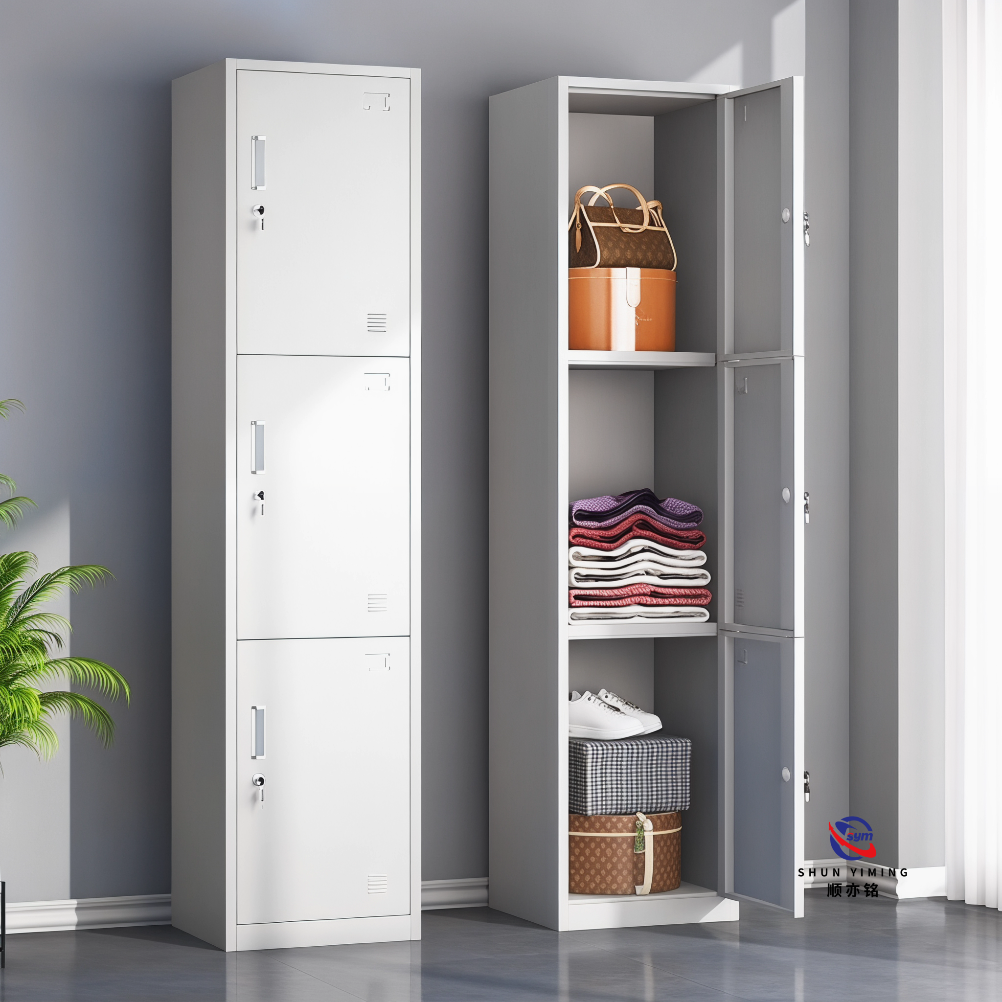 Commercial Grade Steel Storage Locker, Long-lasting Metal Wardrobe System for Large Scale Project Tenders