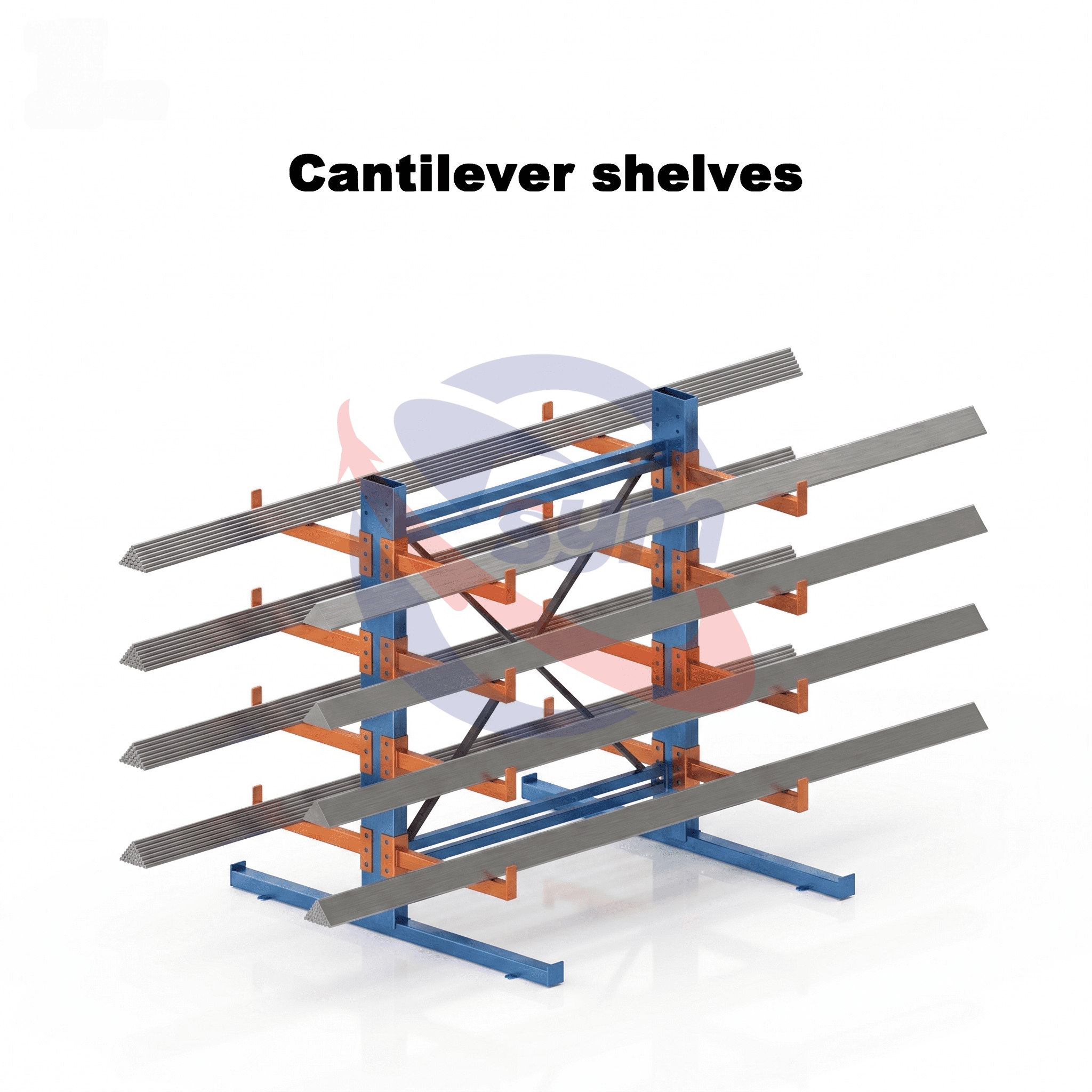 Metal Shelving Unit Cantilever Rack Heavy Duty Metal Shelving Industrial Shelving Rack for Steel Bar