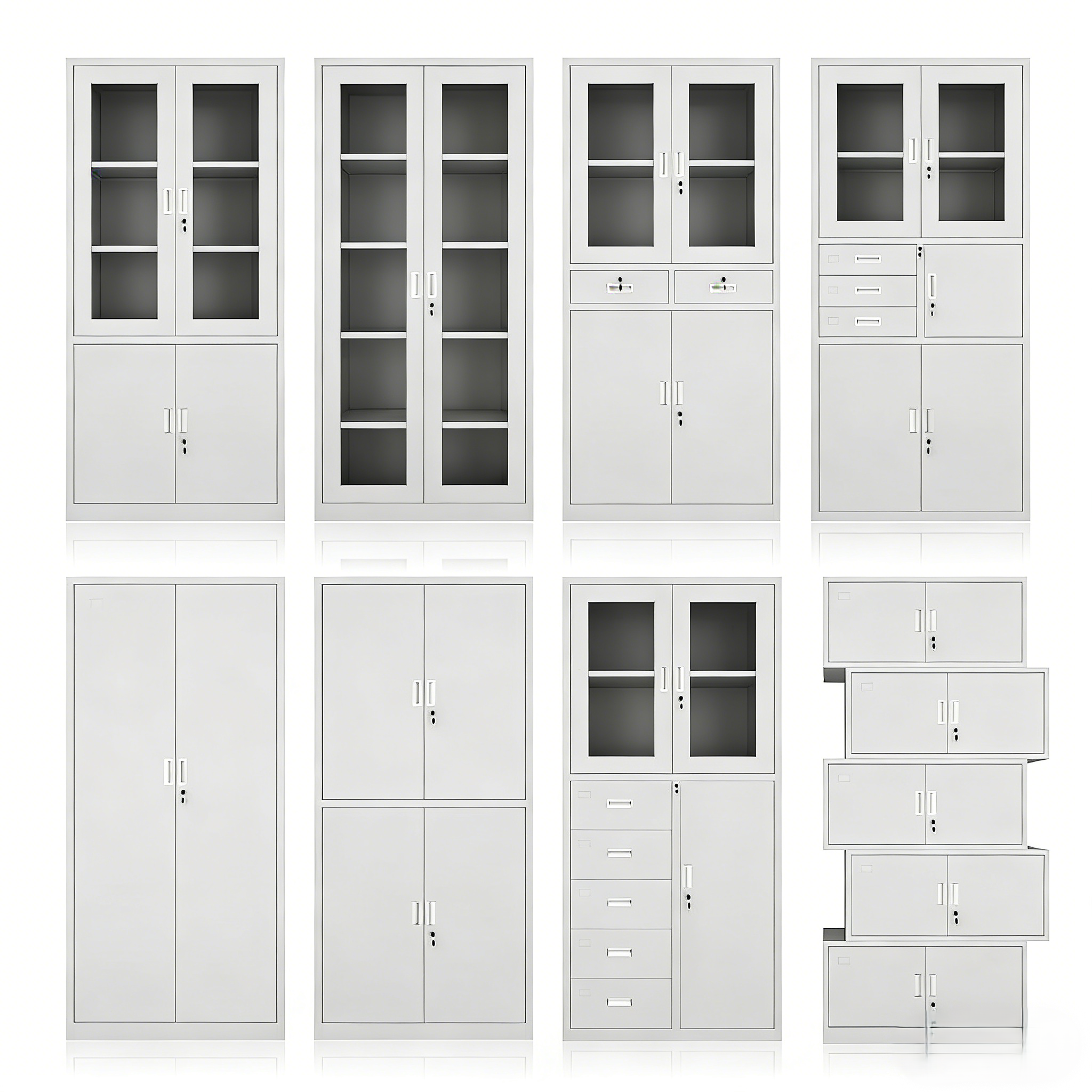 Metal Office File Cabinet with 2 Doors and Steel Drawers Storage Drawer Chest for Office Equipment Organization