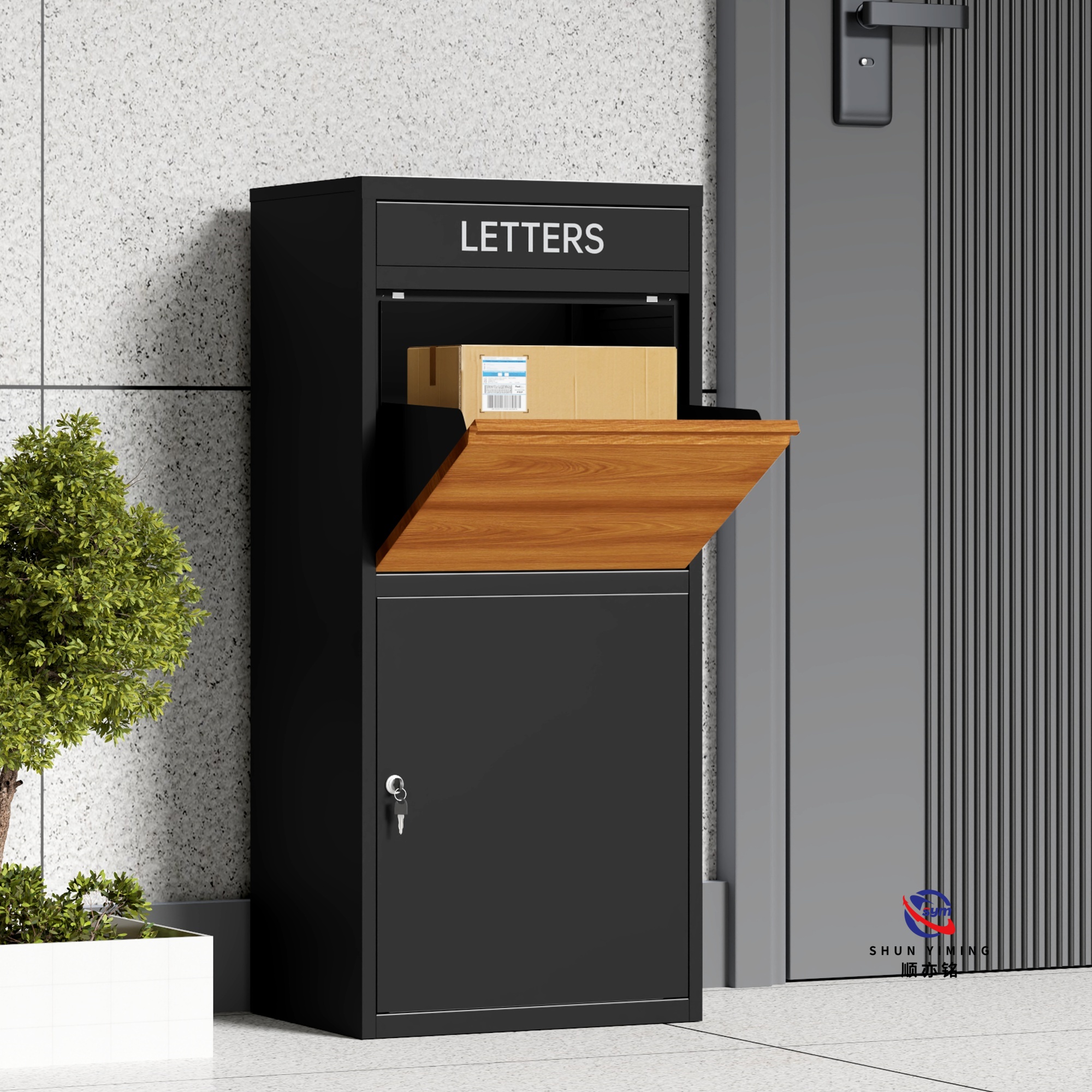 Weather-resistant Waterproof Stackable Outdoor Parcel Locker System Anti-rust Metal Intelligent Courier Box for Public Places