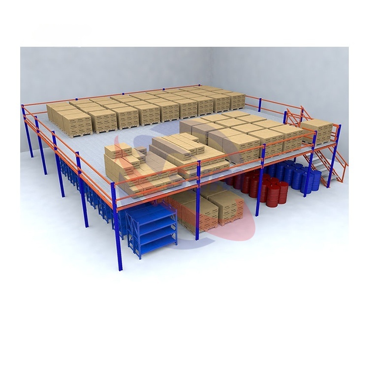 Heavy Duty Mezzanine Platform Storage Shelves Industrial Shelving Rack for Warehouse Space Optimization
