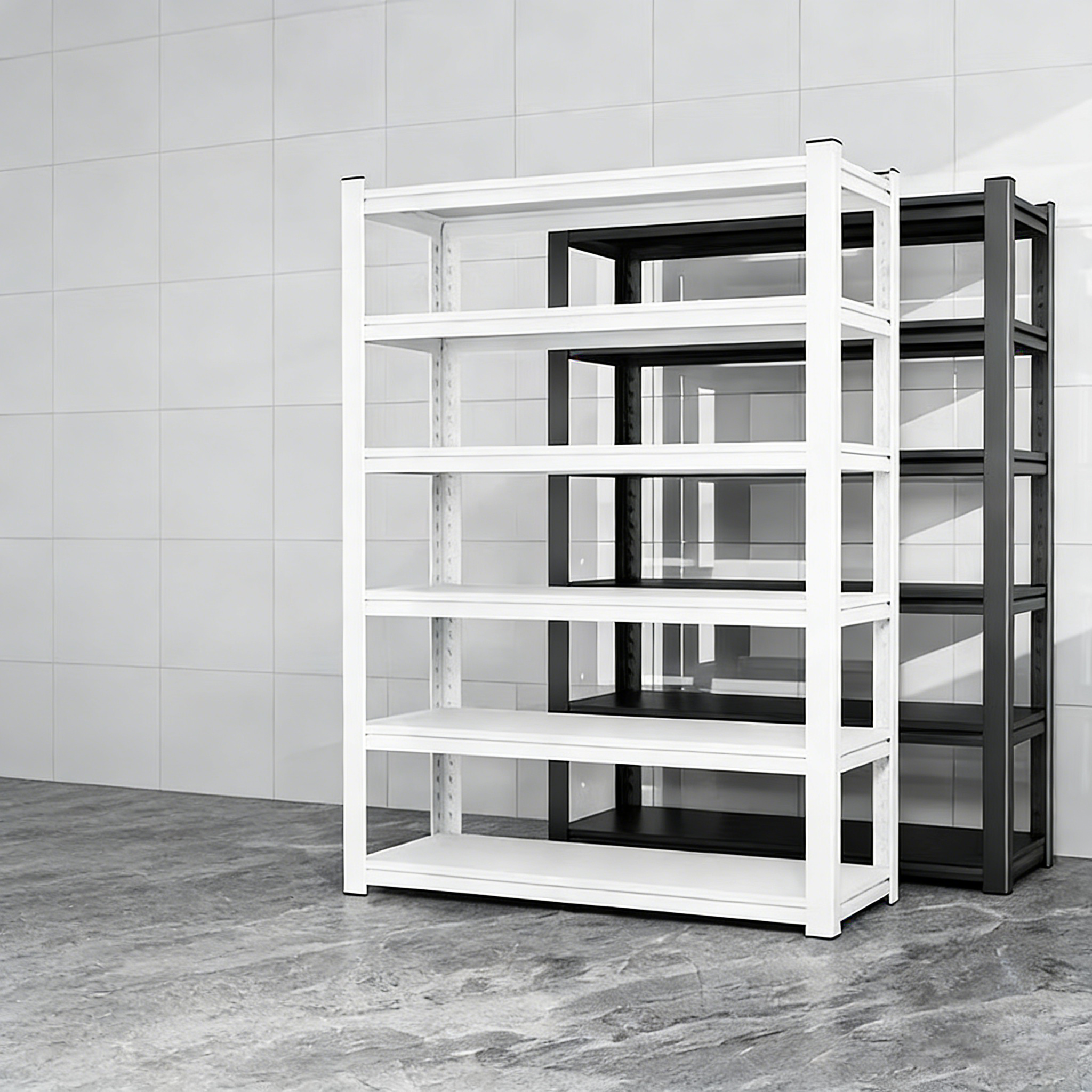 Durable Black Metal Storage Rack Cold Rolled Steel Shelving Unit for Industrial Warehouse Adjustable Metal Storage Rack