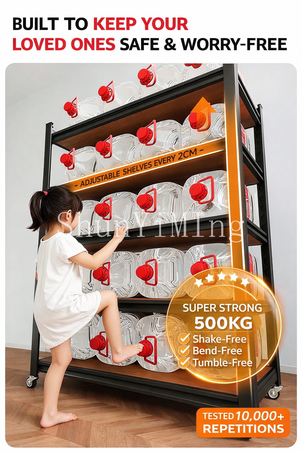 Modern Black Industrial Shelving Rack Metal Storage Solution for Retail Display and Office Organization