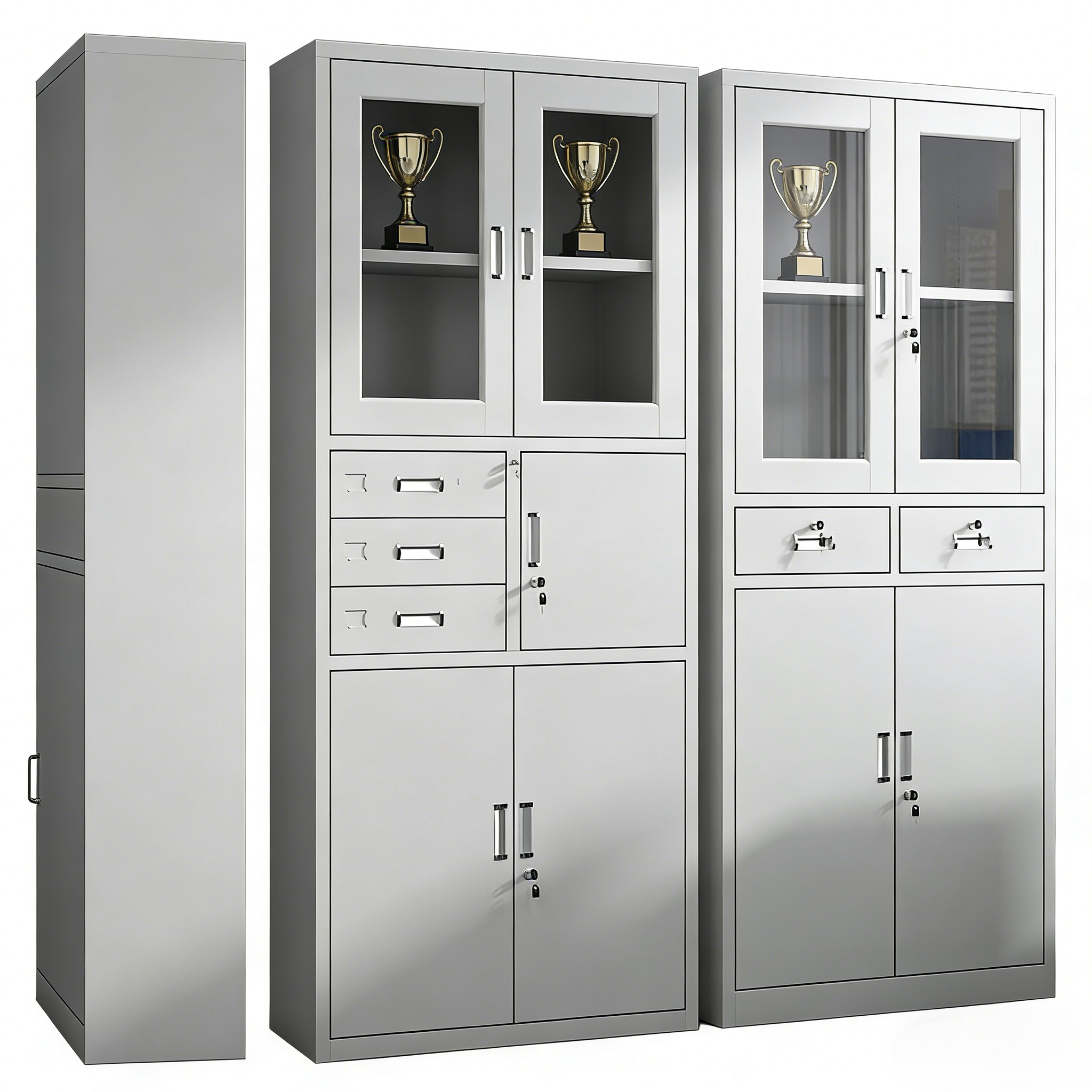 Metal Office File Cabinet with 2 Doors and Steel Drawers Storage Drawer Chest for Office Equipment Organization
