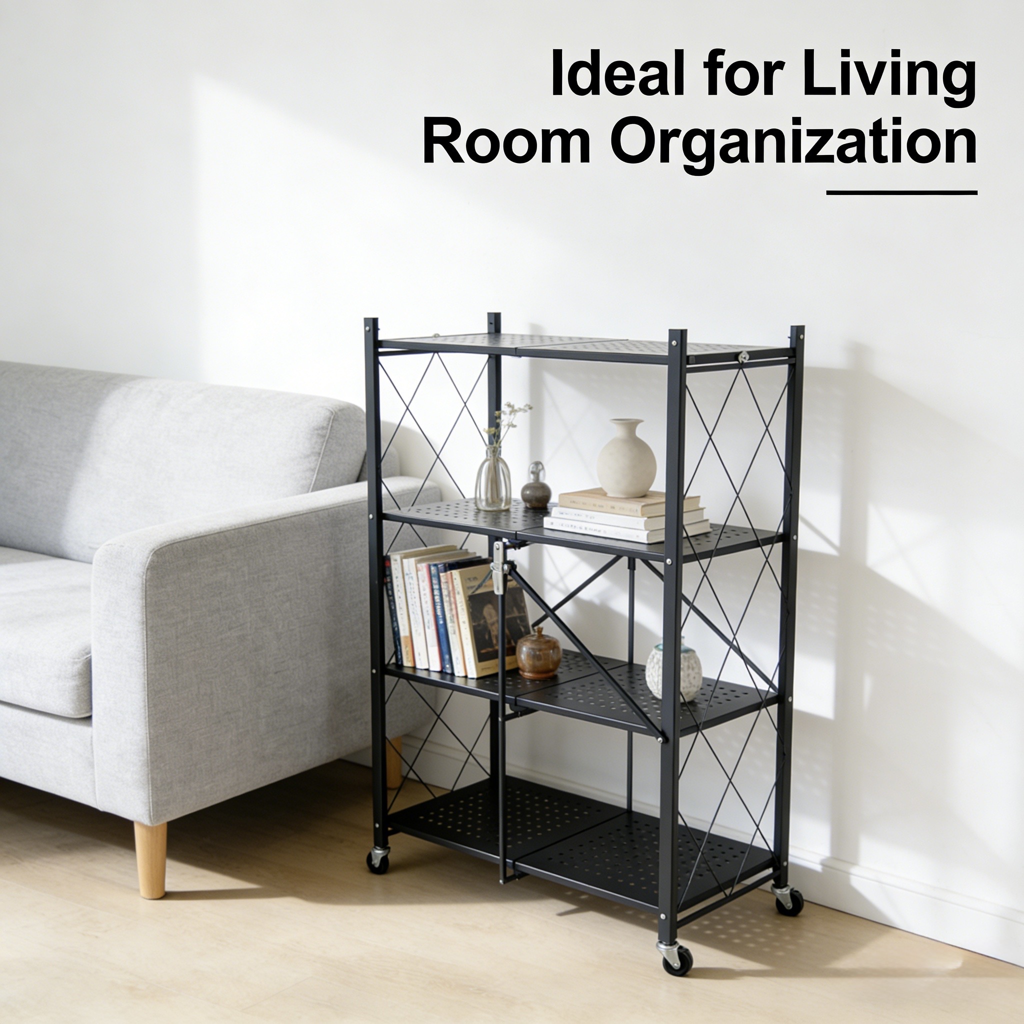 Multi-Tier Balcony Flower Rack & Indoor Plant Stand with Stable Metal Frame and Versatile Storage Shelf for Home Decor
