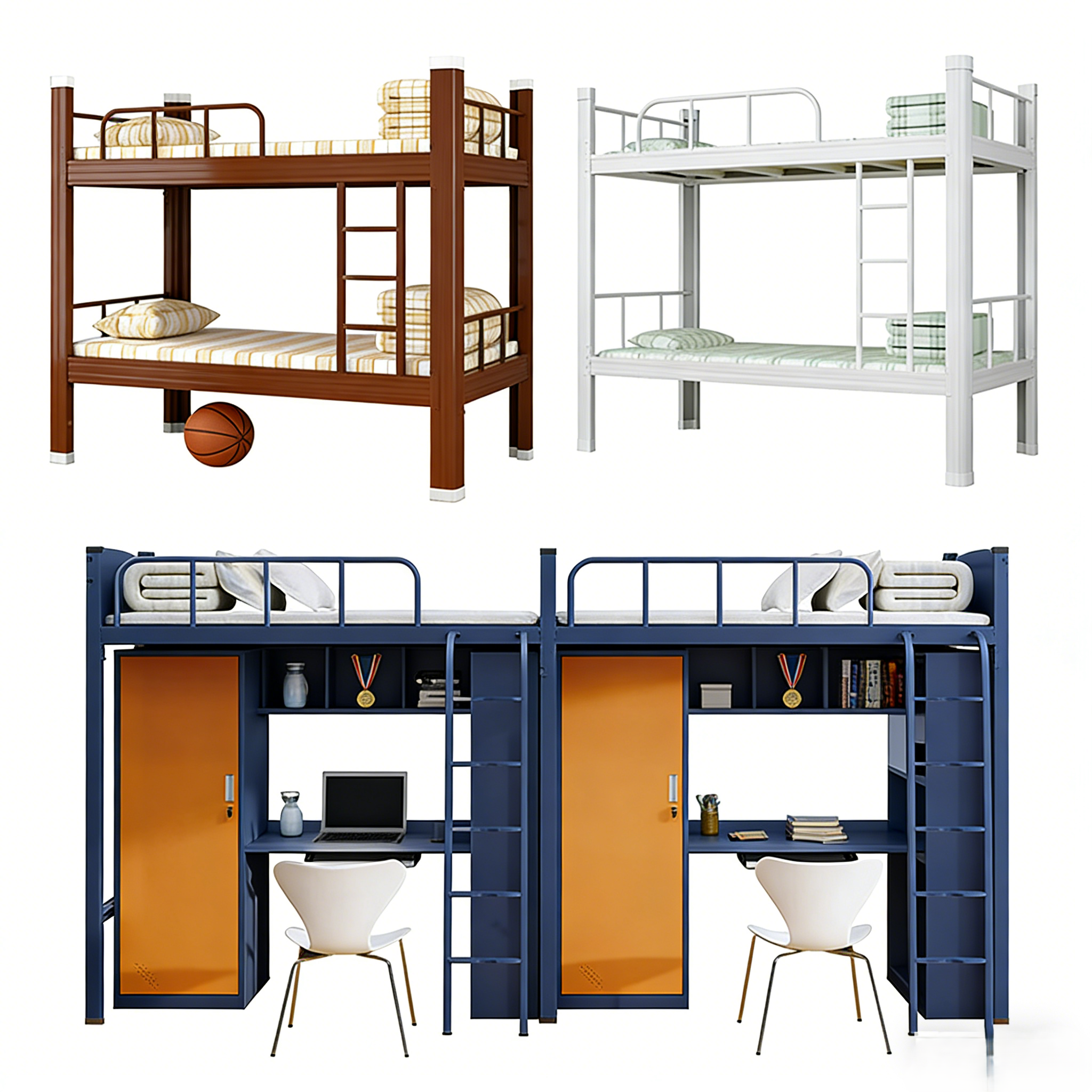 Customized Steel Loft Bunk Beds for Hotel and Commercial Use, Wholesale High-Quality Bunk Bed Solution with Durable Frame