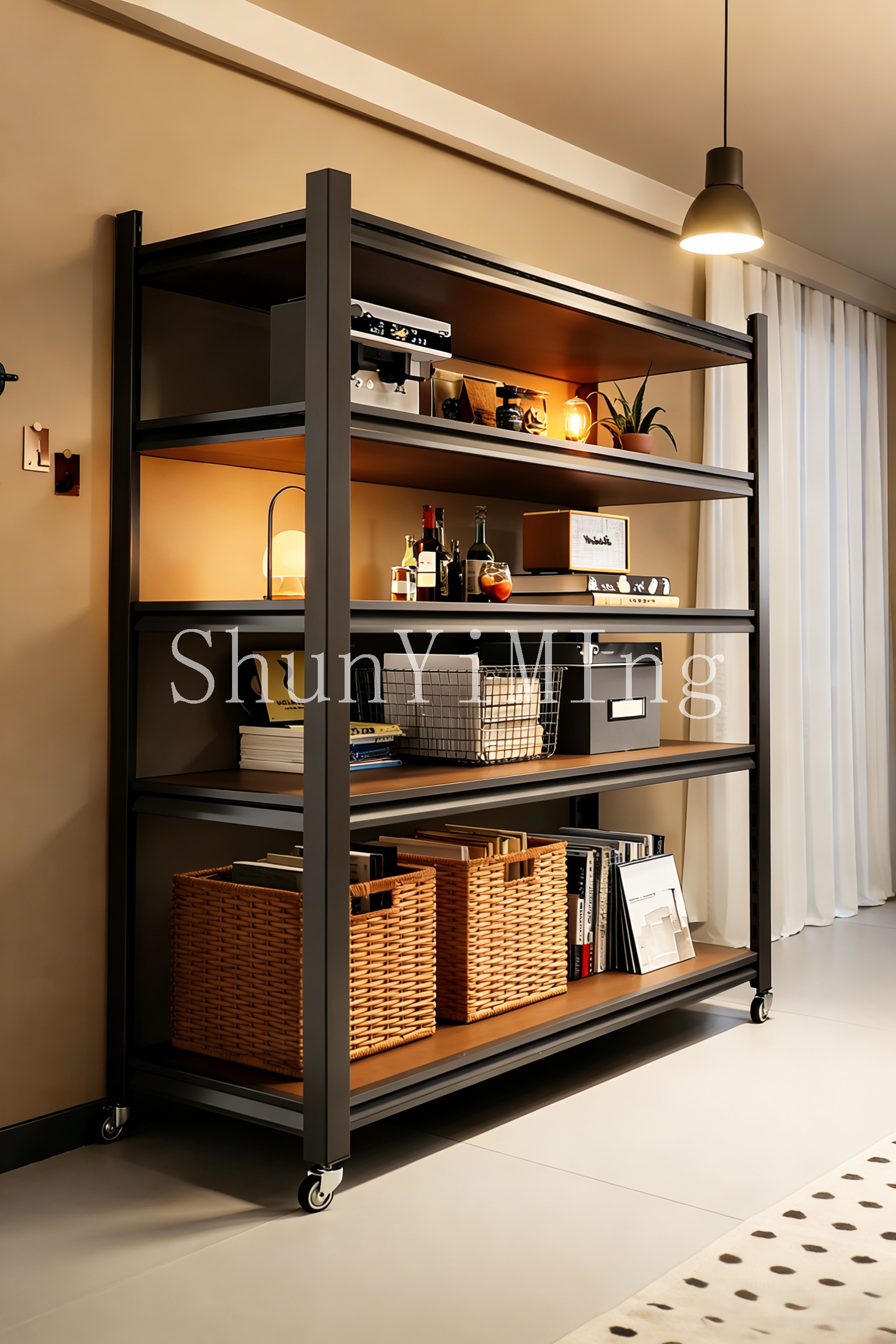 Metal Closet and Shelving Rack for Office and School Storage with Secure Locking Storage System Rack
