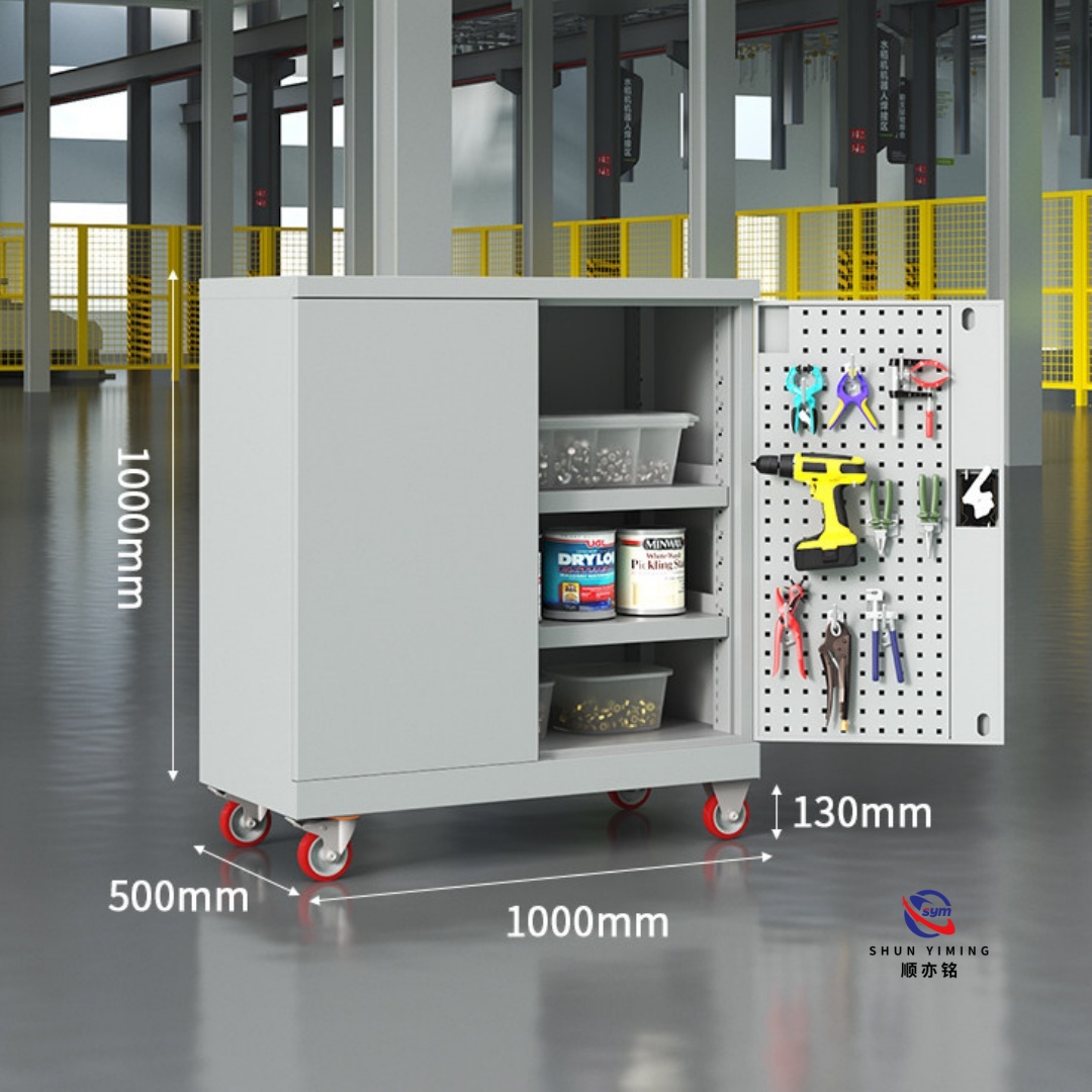 Fully Assembled 3 Drawer Metal Tool Cabinet, Heavy Duty Steel Garage Storage Cabinet with High Capacity Shelves