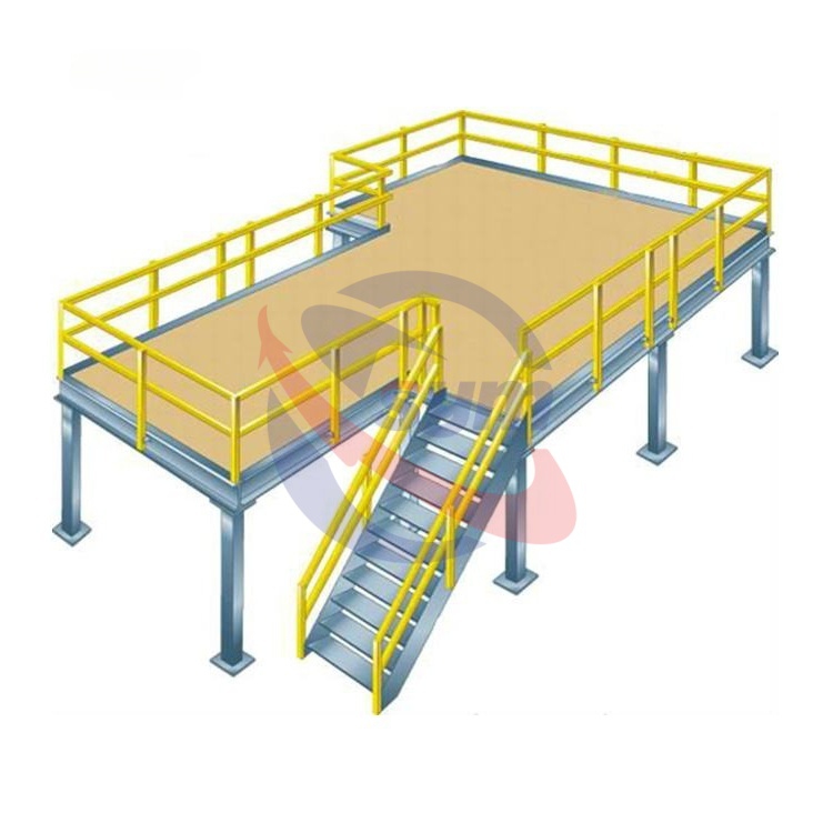 Two-tier Mezzanine Platform Industrial Storage Rack Heavy Duty Storage Shelves for Warehouse Expansion