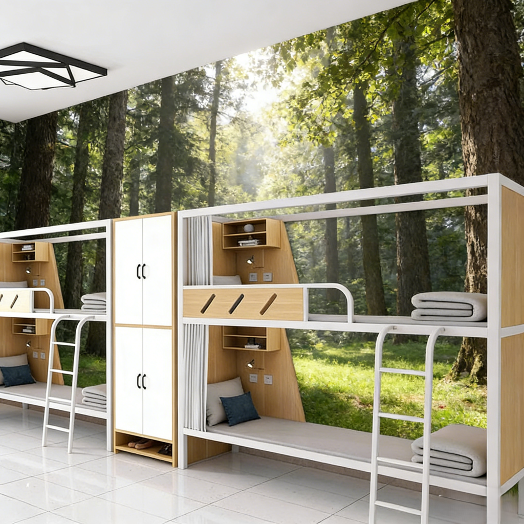Modern Durable Four-Person Metal Dormitory Bed Space Capsule Design for School Hotel & Apartment Bedrooms