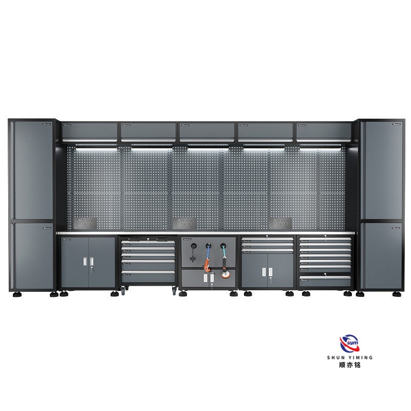 Industrial Combined Tool Workstation, Heavy Duty Steel Storage System with Large Desktop for Manufacturing
