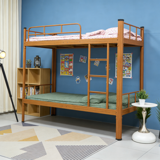 China Manufacturer Wholesale Modern Heavy Duty  Steel Bed, High-Quality Metal Bed Frame for School Bedroom Furniture