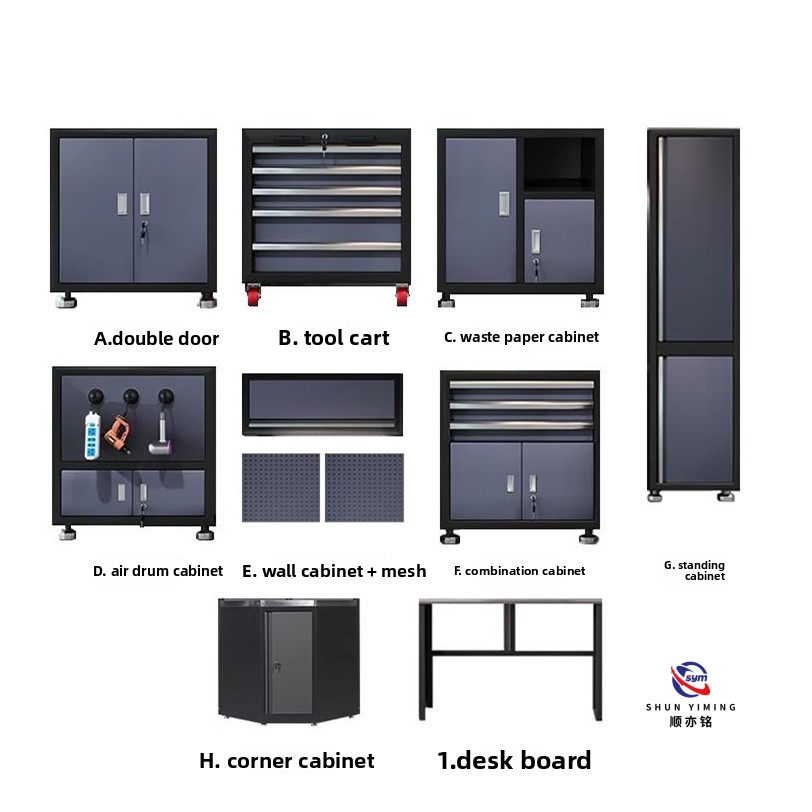 Advanced Metal Workbench Combo, Combined Tool Station with LED Lighting & Magnetic Tool Holder Pegboard