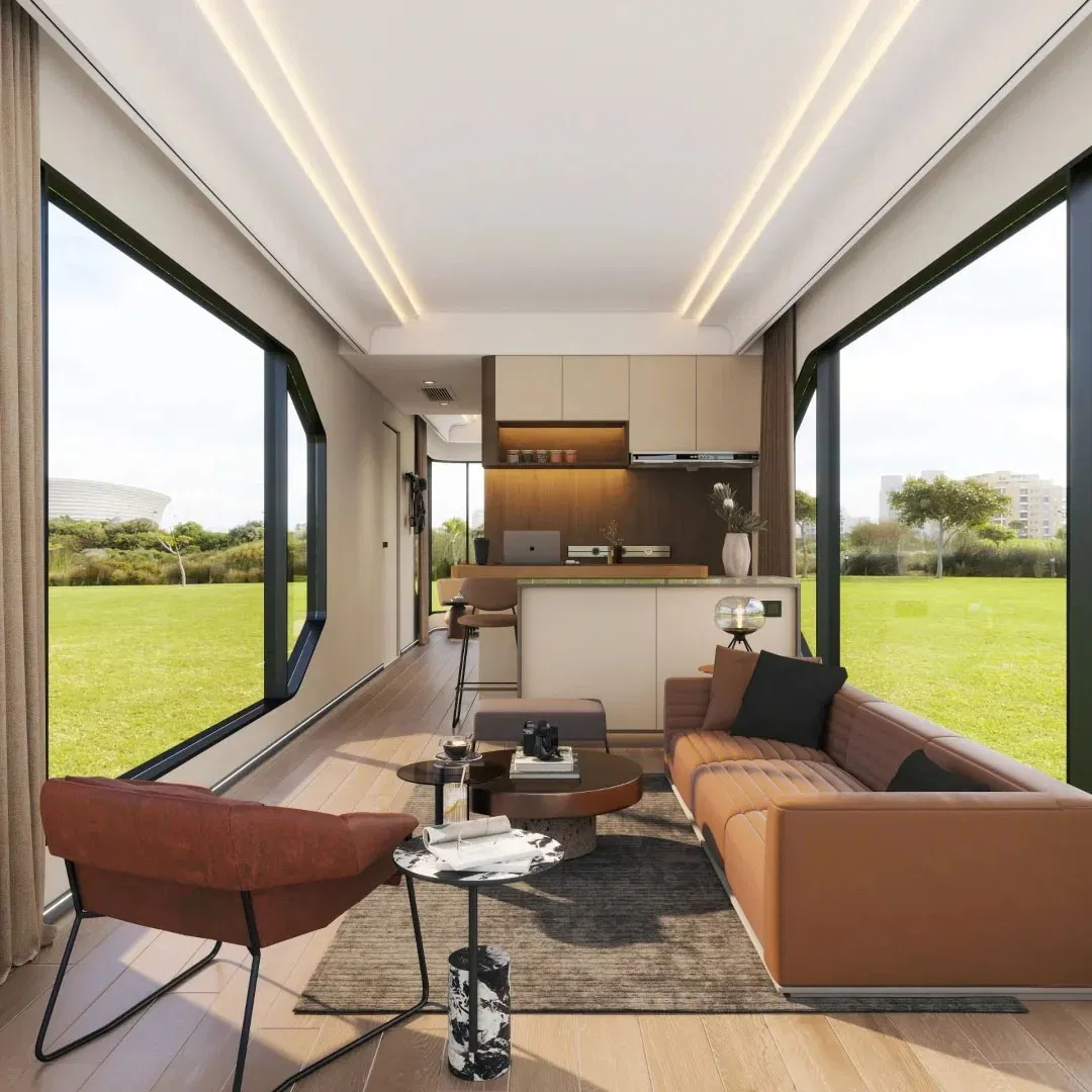 Customized Three-Bedroom Prefabricated Modular Steel Space Capsule-Style House