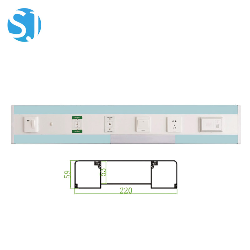 Modular Hospital Bed Head Unit with Integrated Gas, Electrical, Power, Lighting and Communication System