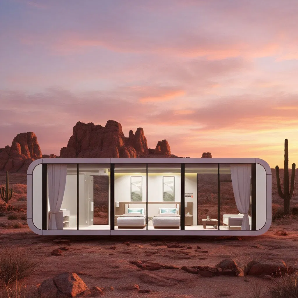 OEM Tailored Stylish Mini Modular Living Sunroom House for Hotel Projects and High-End Hospitality Environments.