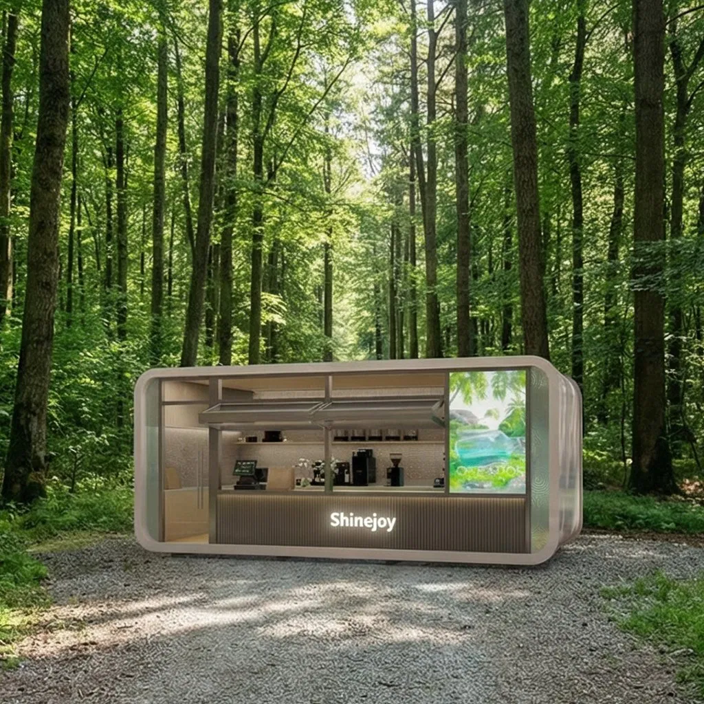 OEM ODM Prefabricated Modular Coffee Shop Solution for Rural Spaces, Designed for Quick Assembly, Flexible Customization, and Modern Operation.