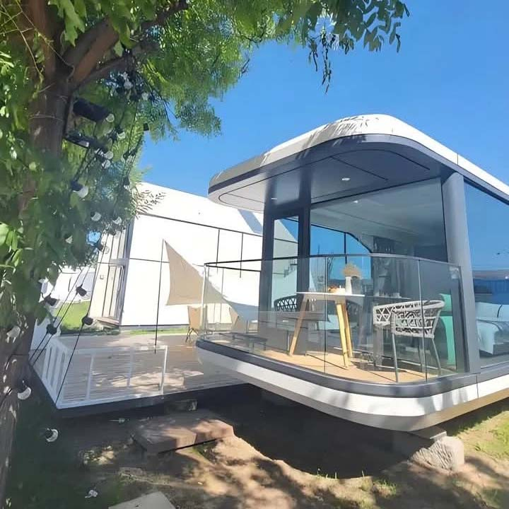 Modular Solar Capsule House with 2 Bedrooms, Kitchen and Toilet Space Capsule House