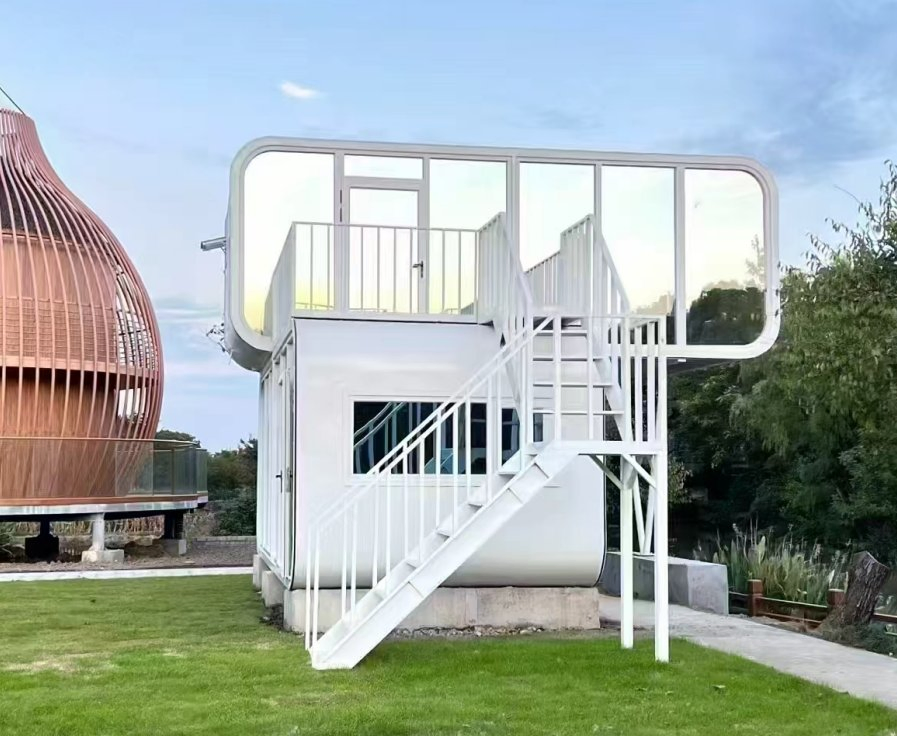 Two Floors Apple Cabin Capsule Luxirous Modular Home
