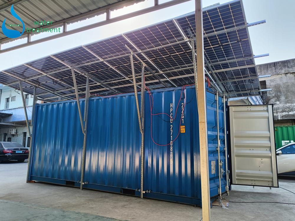 Solar Container RO Reverse Osmosis 100tpd Containerised RO Plant Seawater Desalination System