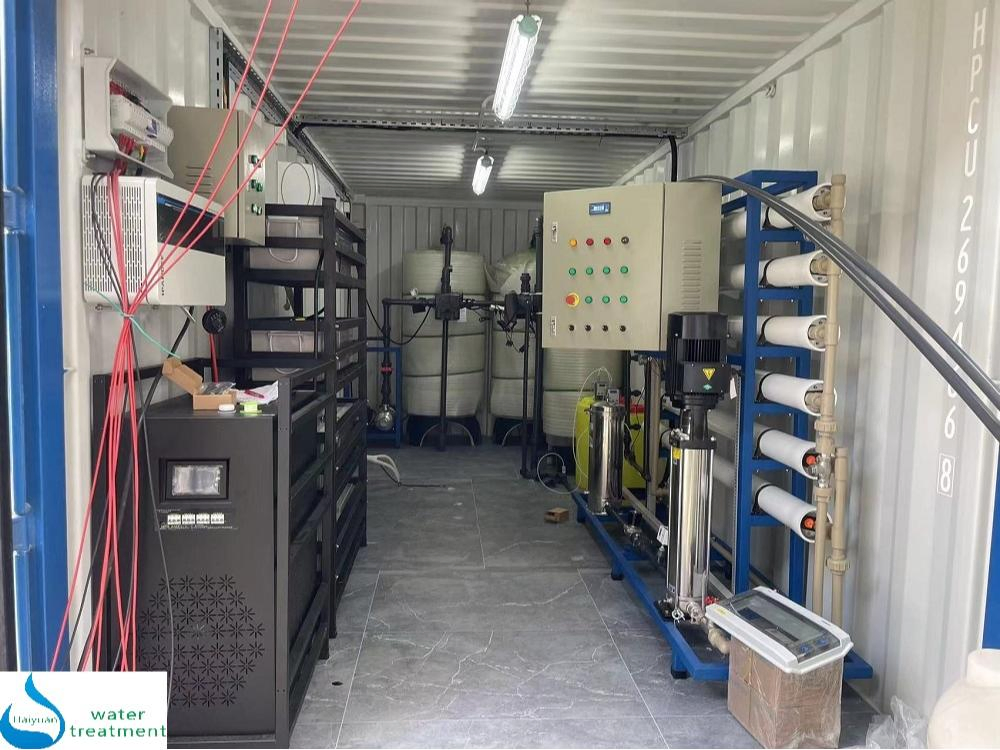 Solar Container RO Reverse Osmosis 100tpd Containerised RO Plant Seawater Desalination System