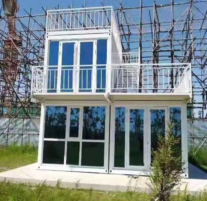Glass Curtain Wall Office Container Housing Residents Container with Decoration Can Be Assembled Integrated Housing