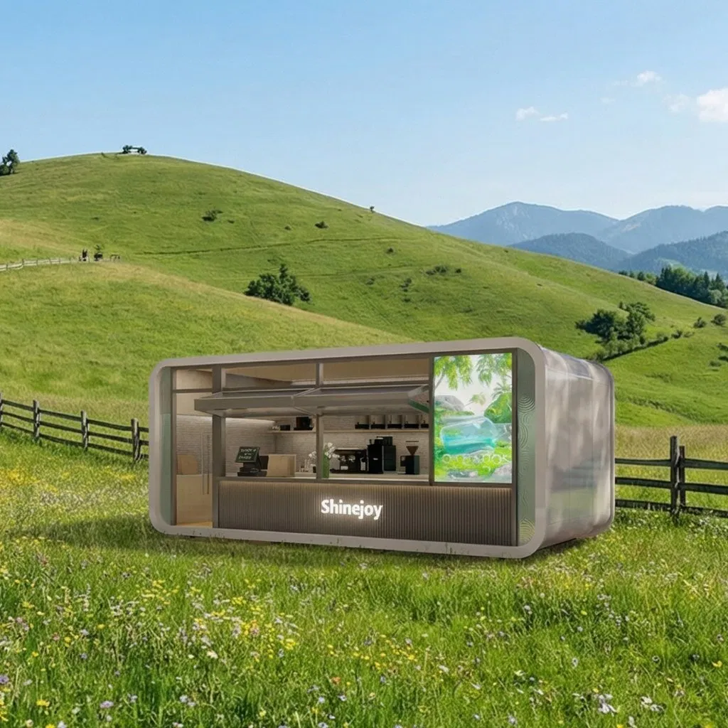 OEM ODM Prefabricated Modular Coffee Shop Solution for Rural Spaces, Designed for Quick Assembly, Flexible Customization, and Modern Operation.
