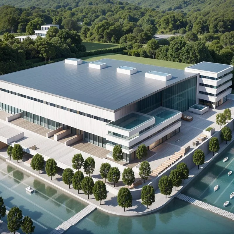 High Rise Steel Frame Pre Engineered Modular Warehouse Office Building with Lattic Structure