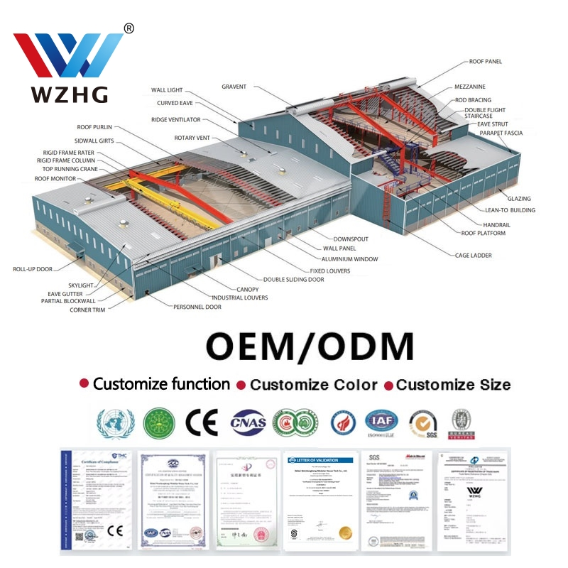 Modern Prefabricated Steel Structural Building for Multi-Story, Industrial, and Medical Facilities with Reliable Construction