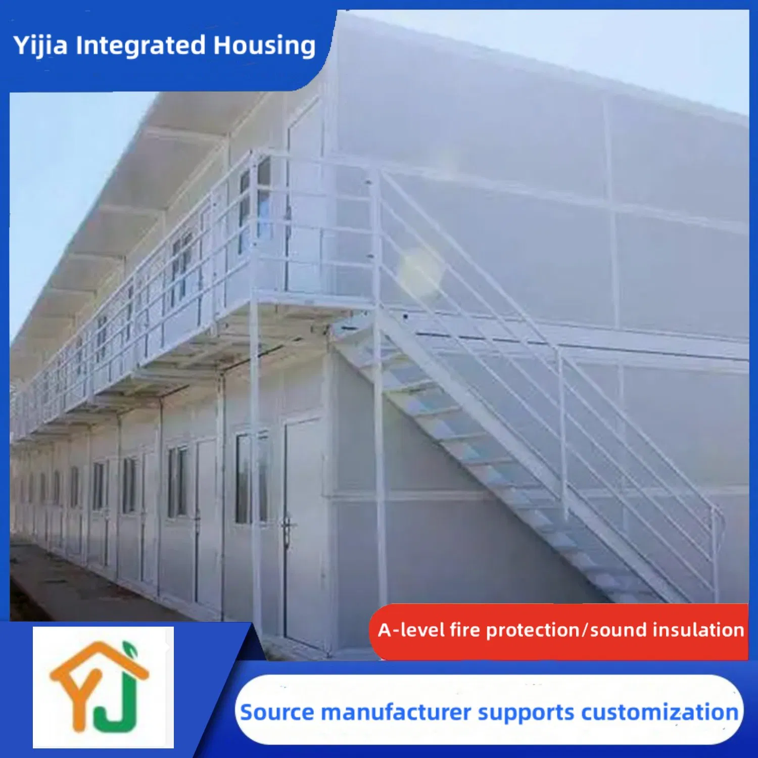 The Folding and Assembling Integrated Housing of Made in China Office Container House Stable Structure of Temporary Dormitory for Residents on Construction Site