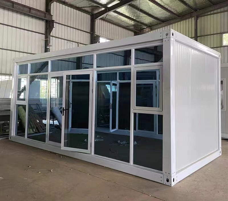 Glass Curtain Wall Office Container Housing Residents Container with Decoration Can Be Assembled Integrated Housing