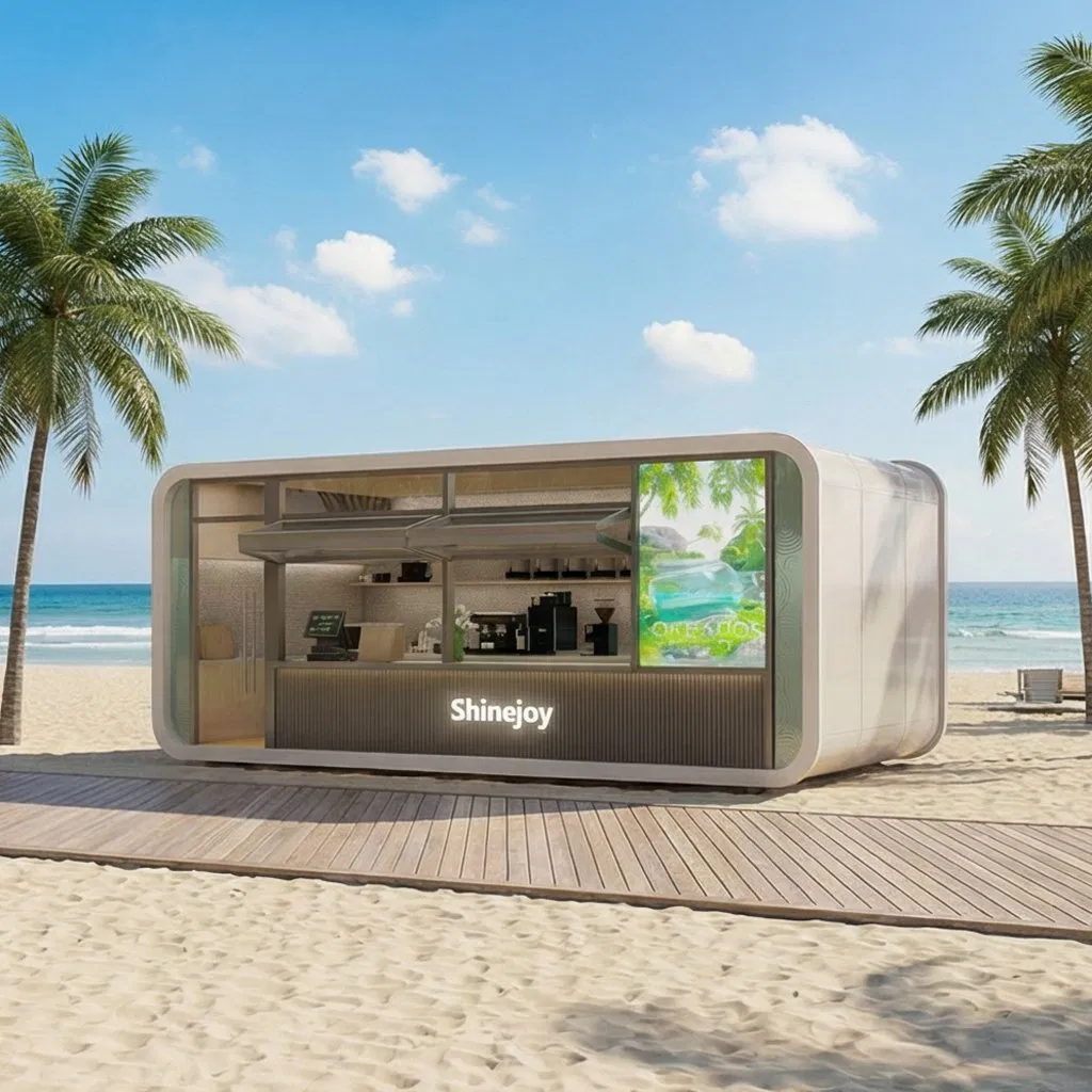 OEM ODM Prefabricated Modular Coffee Shop Solution for Rural Spaces, Designed for Quick Assembly, Flexible Customization, and Modern Operation.