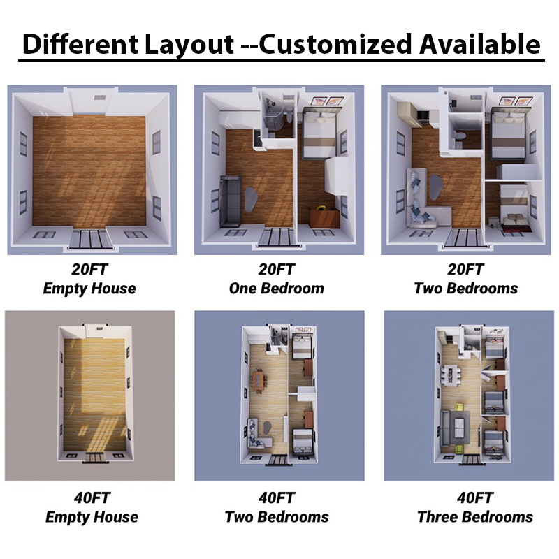 20FT 40FT New Luxury Modern Prefab Foldable Modular Mobile Living Portable Movable Turnkey Tiny Prefabricated Shipping Expandable Container Home