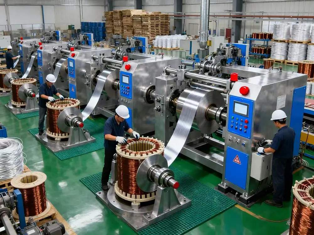 Completed industrial transformer stack