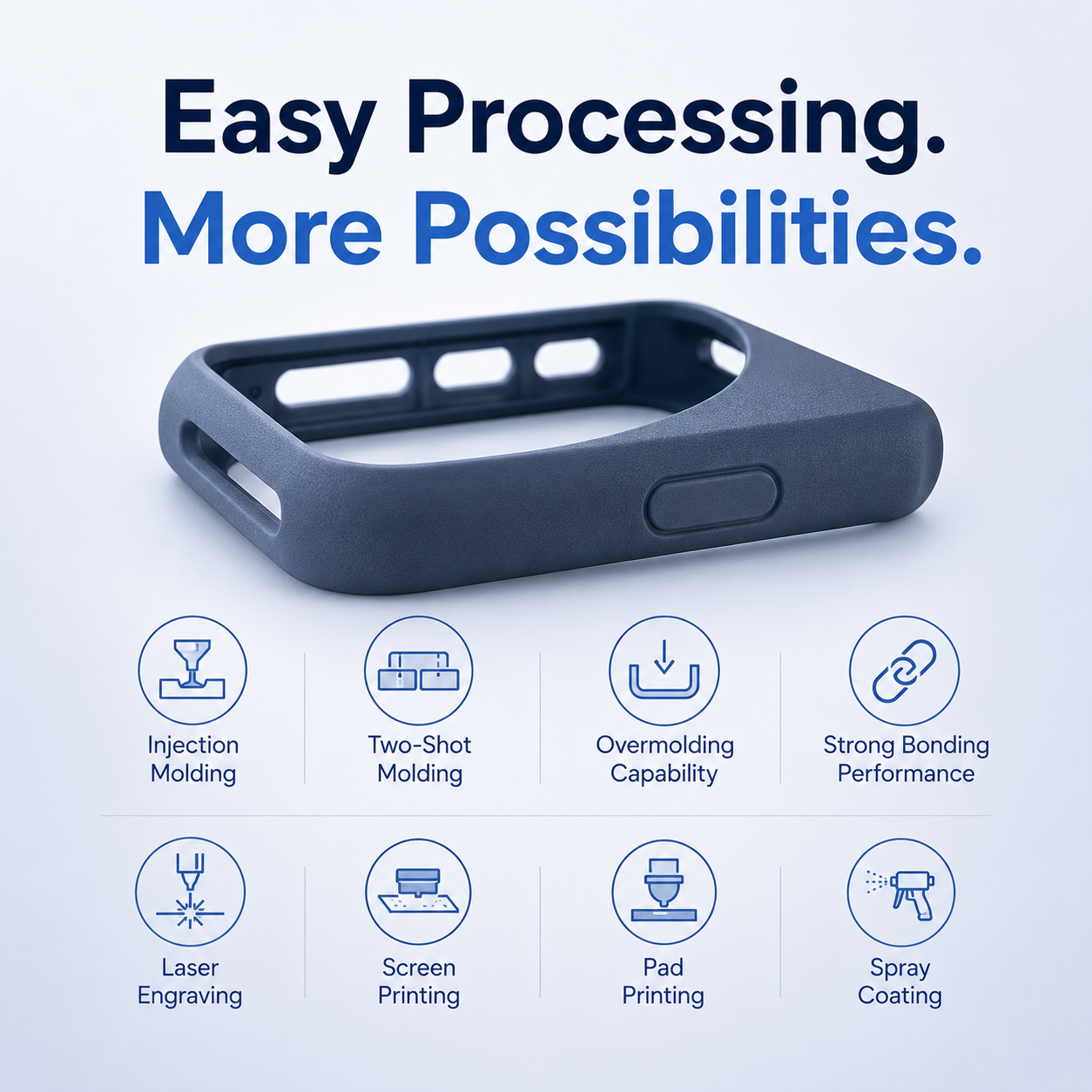 Designed for Advanced Overmolding and Premium Soft-Touch Manufacturing.