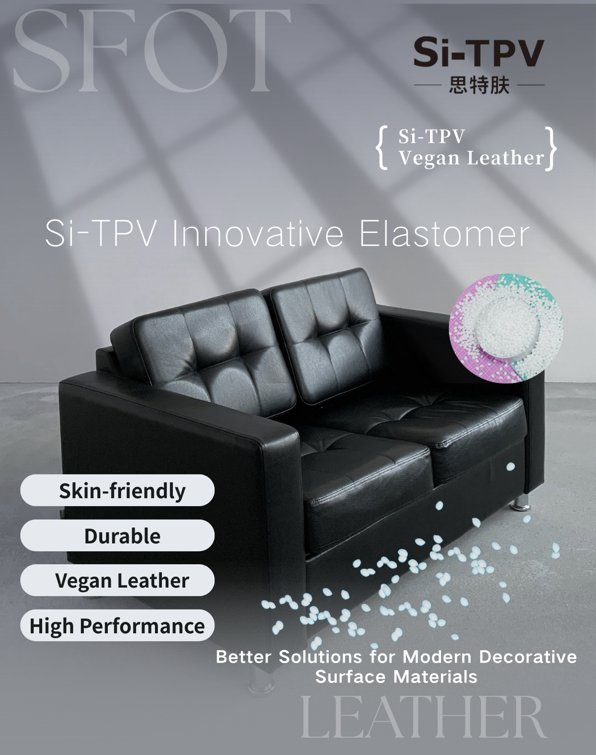 Silicone Vegan Leather, Si-Tpv Silicone Vegan Leather, Soft Skin-Friendly Comfortable Leather,Leather For Furniture,Silicone Leather Fabric,Durable Synthetic Leather,Stain Repellent Leather And Fabric