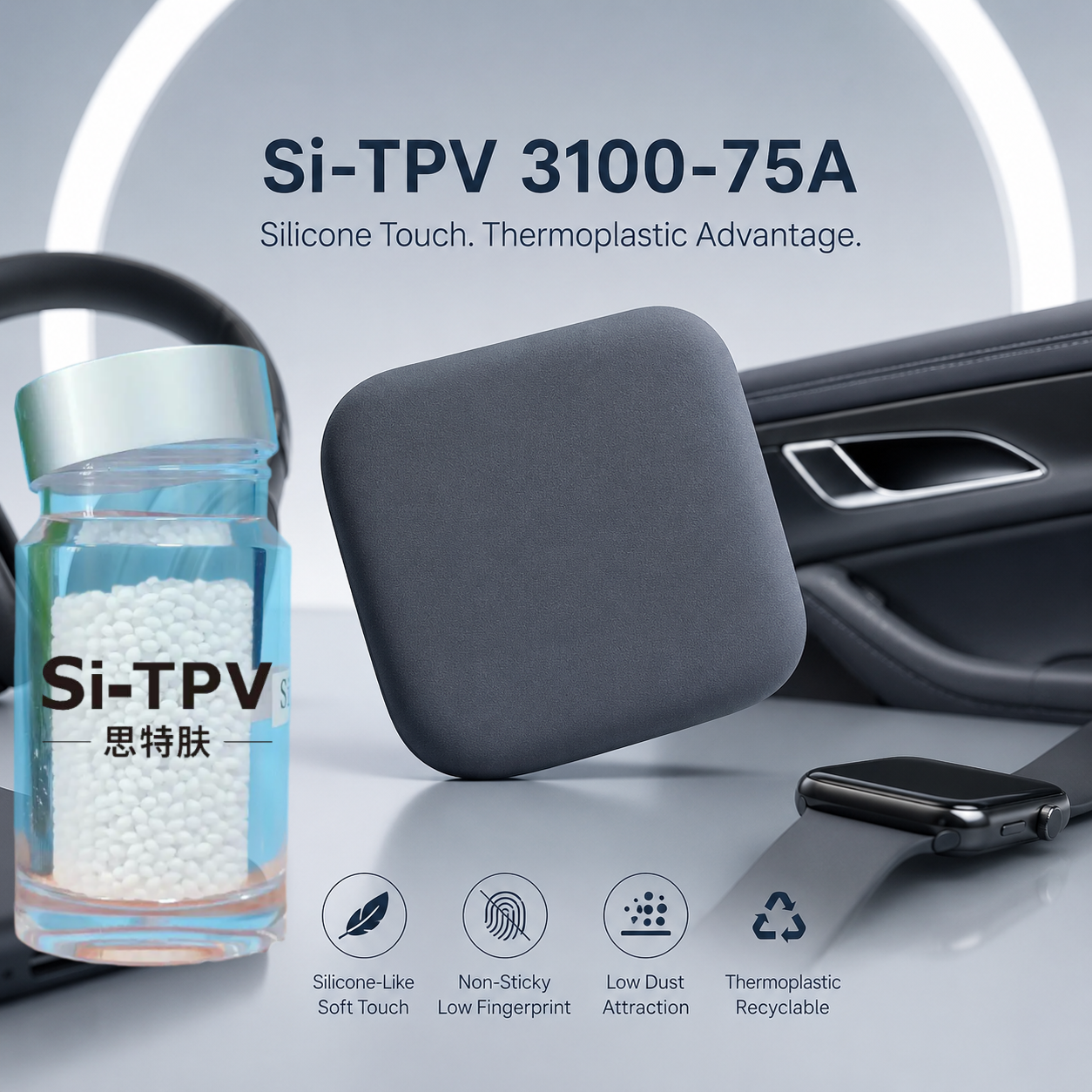 Silicone Feel. Matte Touch. Thermoplastic Flexibility.