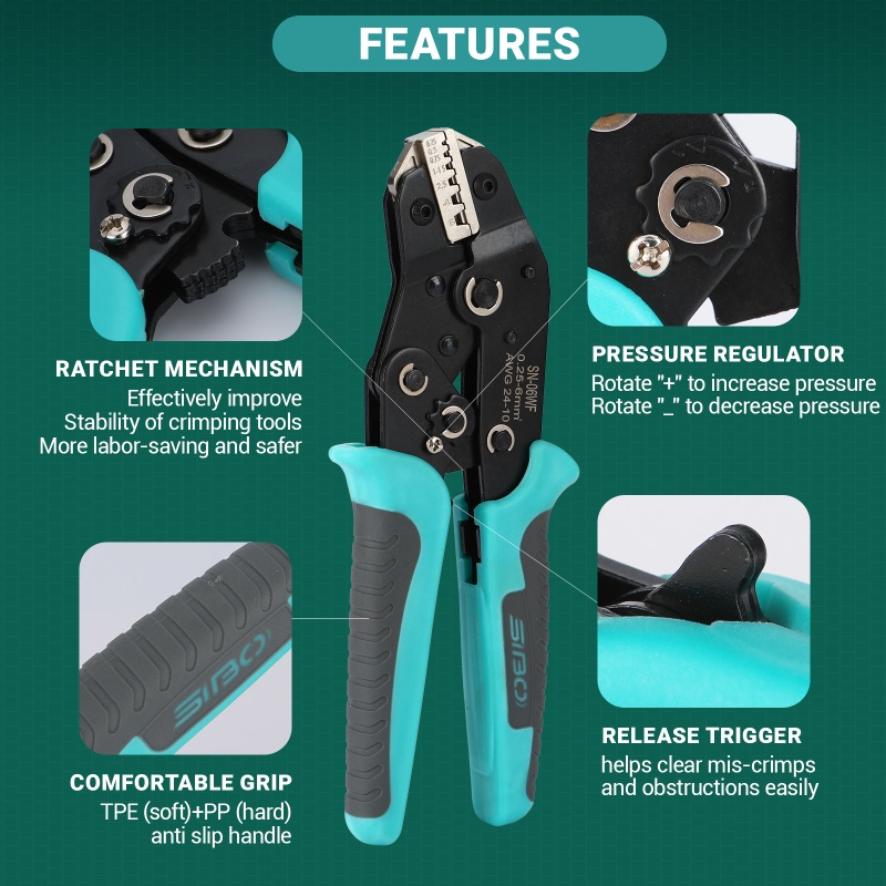 SN-06WF Mini European Style Crimping Pliers Packaging and Set