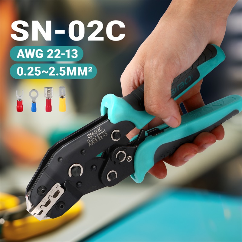 Mini European crimping pliers for pre-insulated terminals