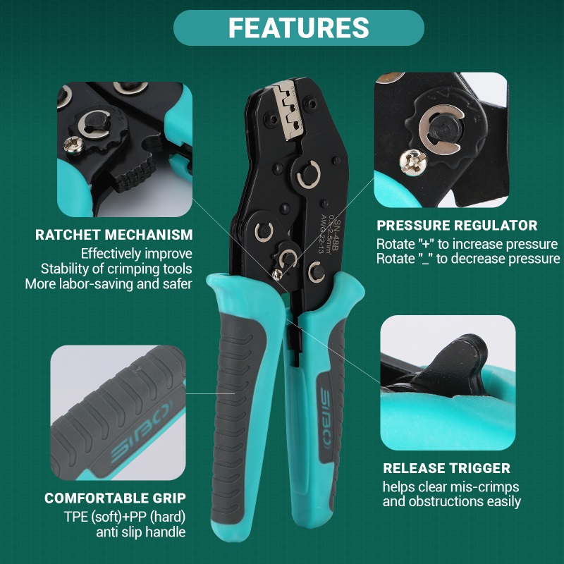 SN-48B Crimping Pliers Non-Insulated Open Barrel Terminals Mechanism